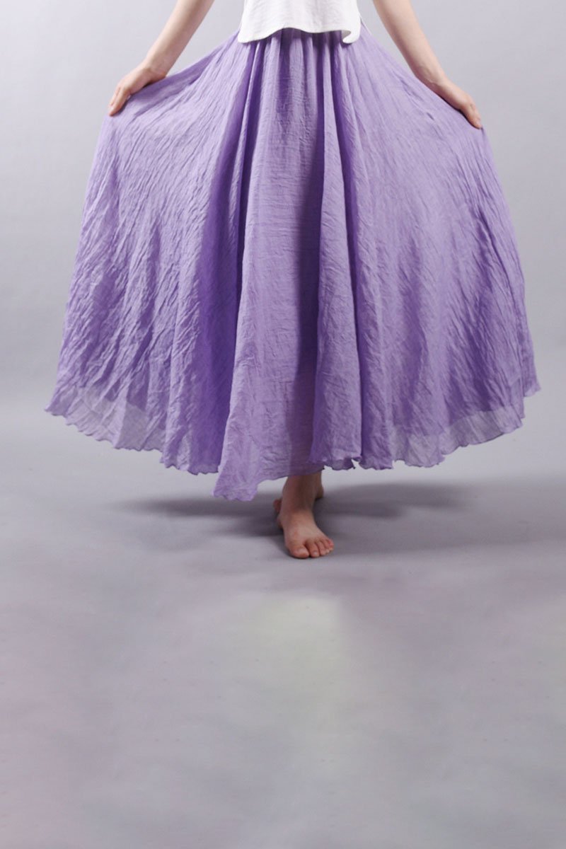 Saia Longa Cintura Alta em Algodão Diva