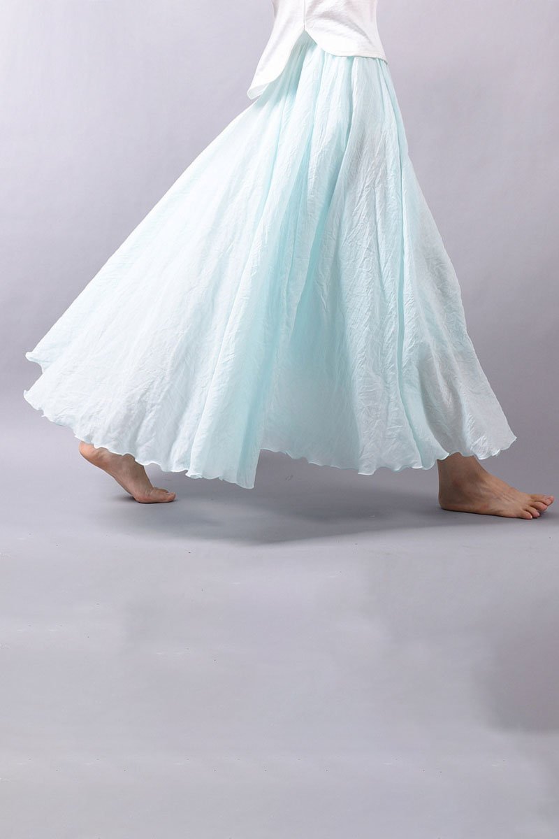 Saia Longa Cintura Alta em Algodão Diva