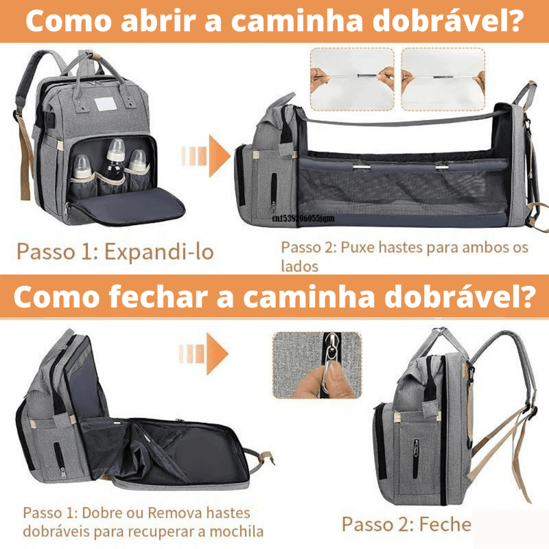 Mochila Multiuso BABY NAPPY Para Maternidade Com Berço - Inov&tec