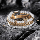 Kit 3 Pulseiras Premium Banhada a Ouro com Strass e Diversos Pingentes ROYAL