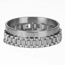 Kit 2 Pulseiras LUXO ROMANO - Joia em Aço Inoxidável Banhada em Ouro e Prata