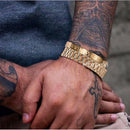 Kit 2 Pulseiras LUXO ROMANO - Joia em Aço Inoxidável Banhada em Ouro e Prata