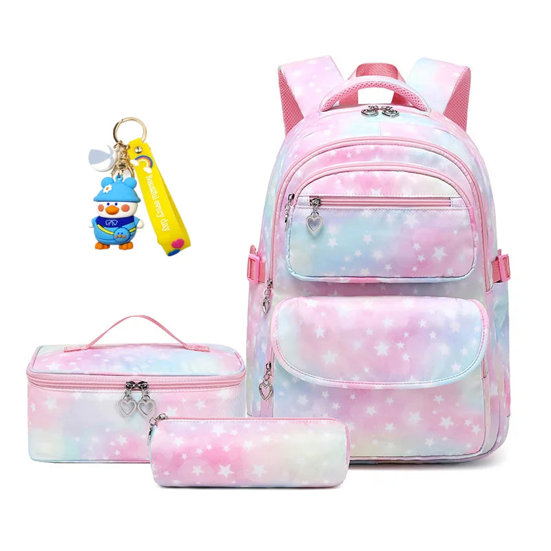 Kit Escolar Infantil Premium Mochila com Lancheira Térmica e Estojo Princess
