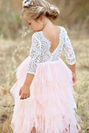 Vestido Flor de Tule com Renda