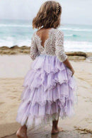 Vestido Flor de Tule com Renda