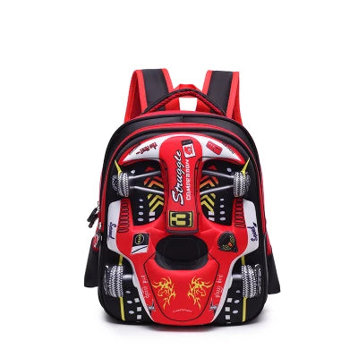 Mochila Infantil Carro de Corrida 3D - Seja o Mais Rápido da Turma