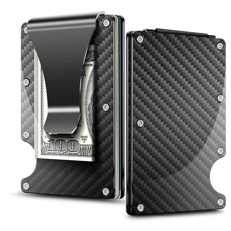 Suporte de Cartão de Fibra de Carbono Minimalista com Bloqueio RFID - SafeCard