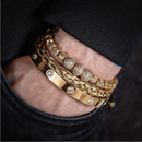 Kit 3 Pulseiras Masculinas Banhadas em Ouro e Prata Cravejada com Zircônias AAA MAGNATA