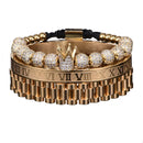 Kit 3 Pulseiras THE ROMAN KING - Joia em Aço Inoxidável Banhada em Ouro e Prata