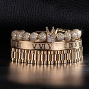 Kit 3 Pulseiras THE ROMAN KING - Joia em Aço Inoxidável Banhada em Ouro e Prata