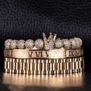 Kit 3 Pulseiras THE ROMAN KING - Joia em Aço Inoxidável Banhada em Ouro e Prata