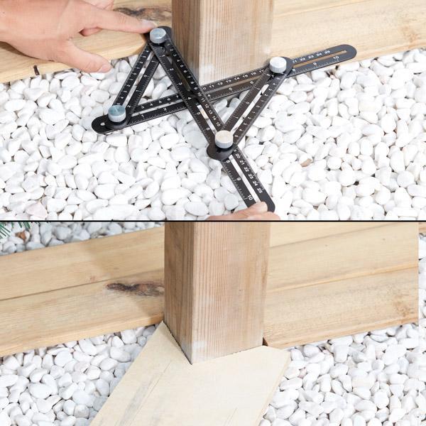 Régua de Ângulo de Metal Multiuso de 4 Faces