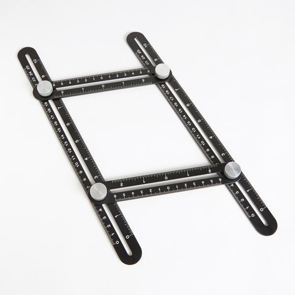 Régua de Ângulo de Metal Multiuso de 4 Faces