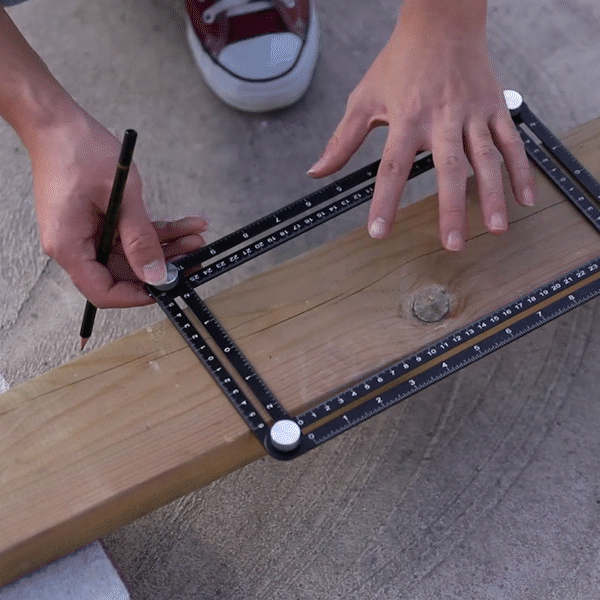 Régua de Ângulo de Metal Multiuso de 4 Faces