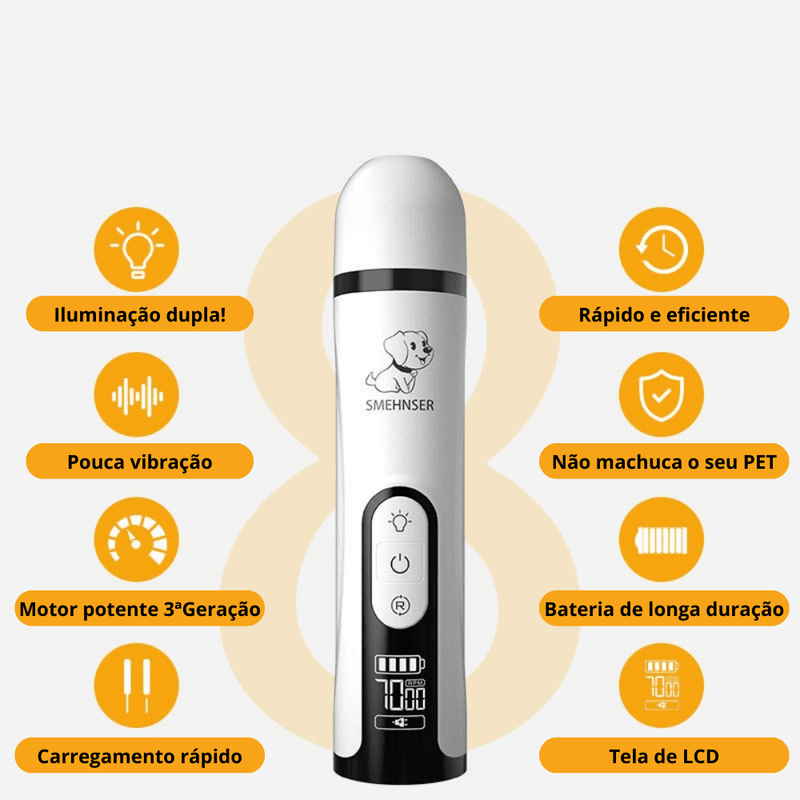 Aparador de unhas elétrico SAFE PET - Gatos e Cachorros - Inov&tec
