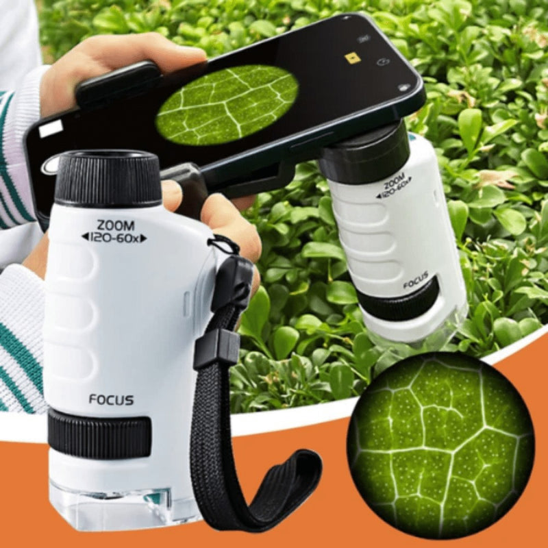 Microscópio Portátil de Mão para Crianças Focus Brincadeira Educativa