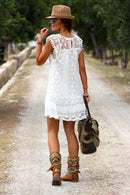 Vestido Curto Renda Boho - Pom-Pom