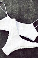 Biquíni Liso Malha Canelada - Vintage Elegance