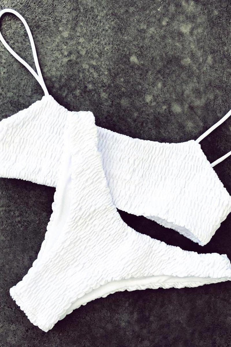 Biquíni Liso Malha Canelada - Vintage Elegance