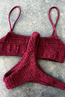 Biquíni Liso Malha Canelada - Vintage Elegance