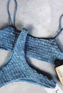 Biquíni Liso Malha Canelada - Vintage Elegance