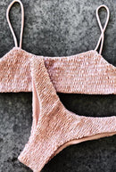 Biquíni Liso Malha Canelada - Vintage Elegance