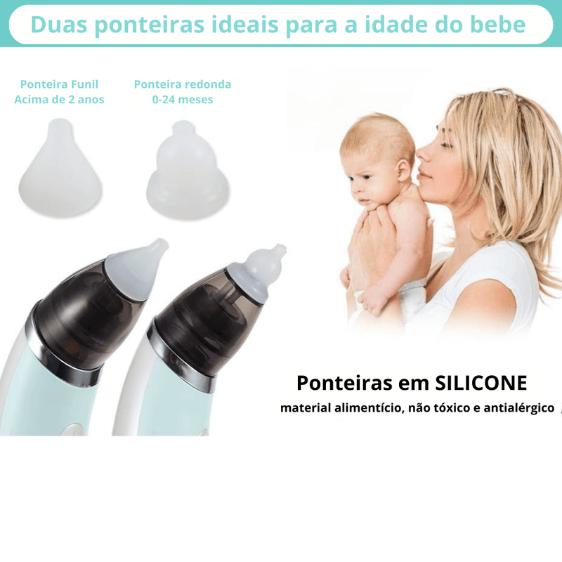 Removedor De Catarro e Muco Nasal Para Bebes e Crianças LITTLE BABY™️ à Vácuo Recarregável - Inov&tec