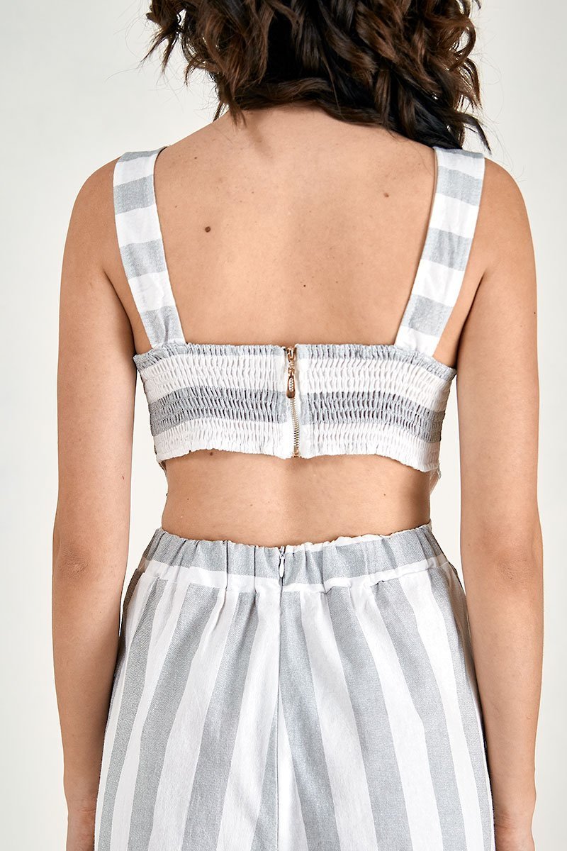 Macacão Feminino Pantacourt Listrado - Tropical