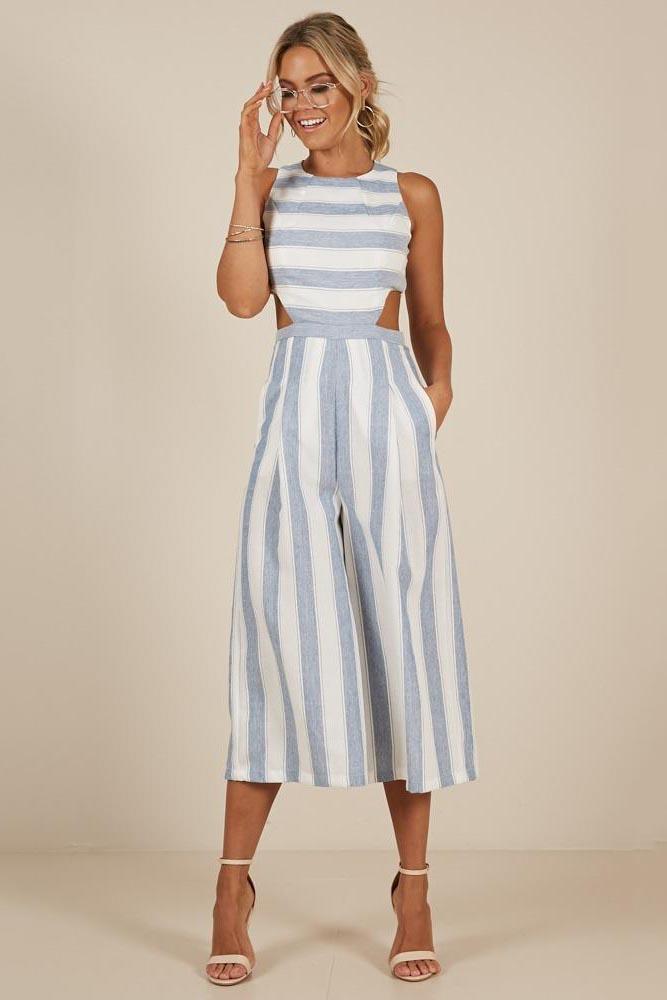 Macacão Feminino Pantacourt Listrado - Tropical