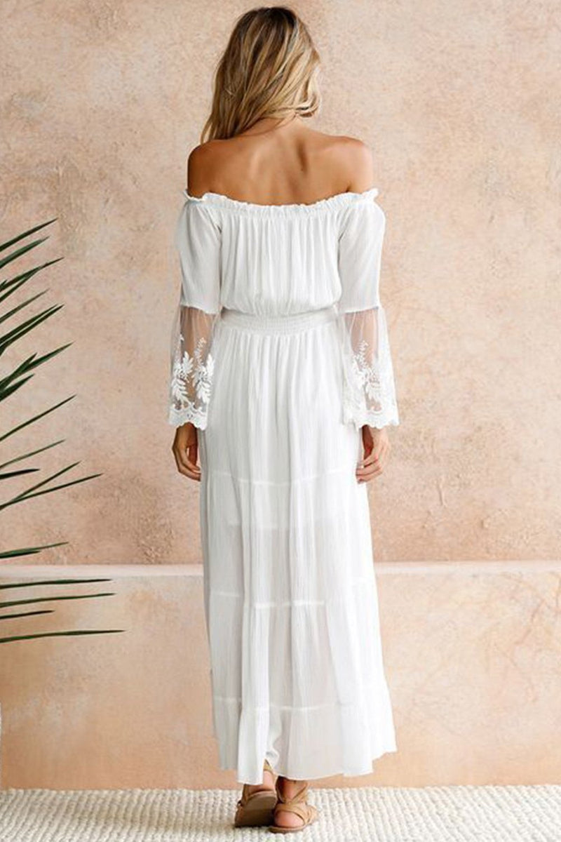 Vestido Longo Ombro a Ombro Vintage - Maxi