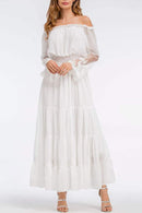 Vestido Longo Ombro a Ombro Vintage - Maxi