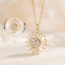 Corrente Giratória Feminina Girassol Banhada em Ouro e Prata Cravejada em Zircônia SUNFLOWER