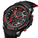 Relógio Masculino Multifuncional Cronógrafo com Pulseira em Silicone MEGIR CRONOGRAPH SPORT