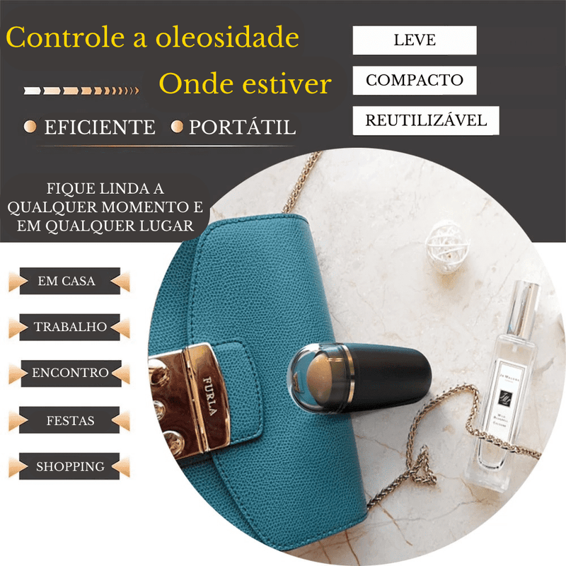 Removedor de Oleosidade Facial INOVE ROLLER OIL Com Pedra Vulcânica - Inov&tec