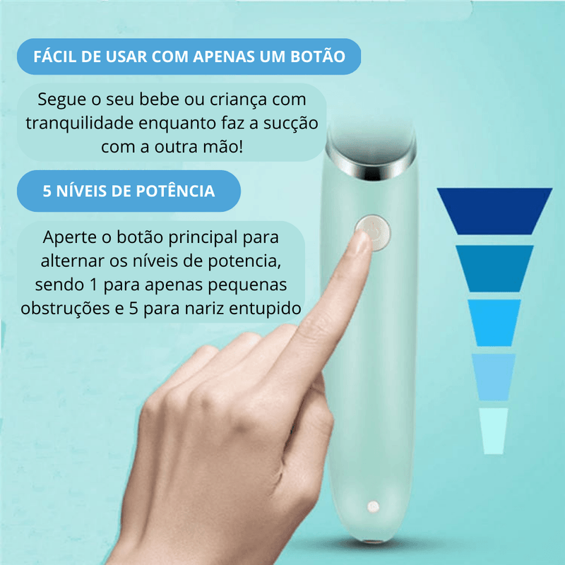Removedor De Catarro e Muco Nasal Para Bebes e Crianças LITTLE BABY™️ à Vácuo Recarregável - Inov&tec