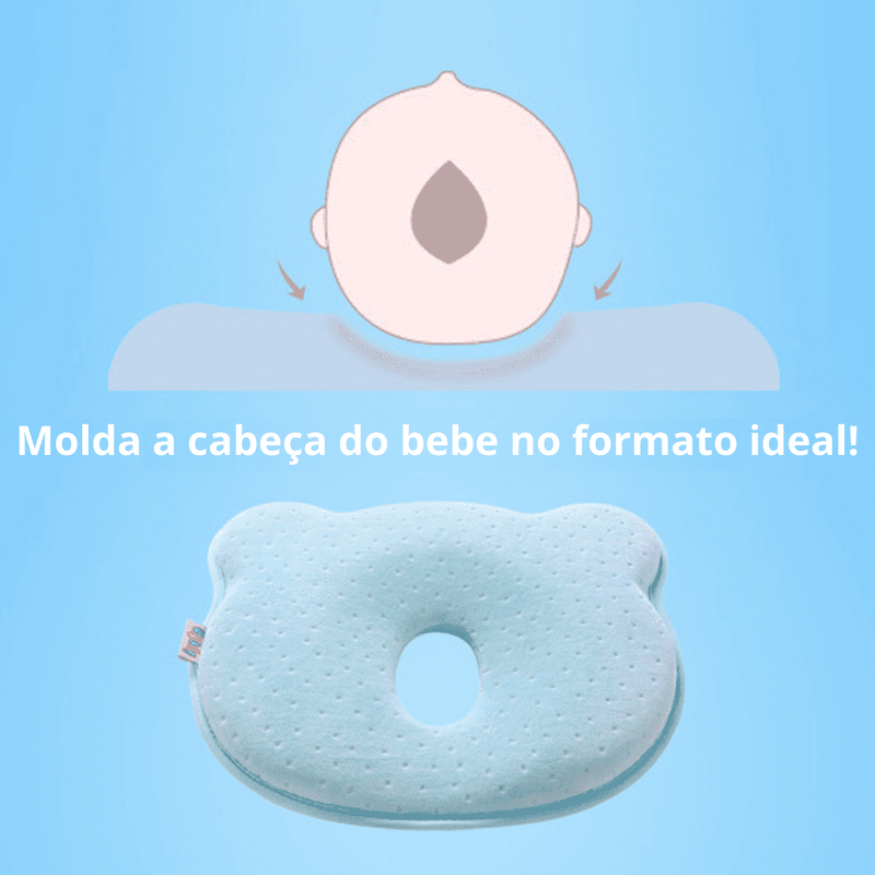 Travesseiro Para Bebê Que Corrige e Previne Plagiocefalia (Anti Cabeça Achatada) - ROUND HEAD - Inov&tec