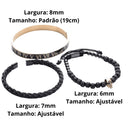 Kit 3 Pulseiras Banhada em Ouro e Prata Caveira OLD SKULL