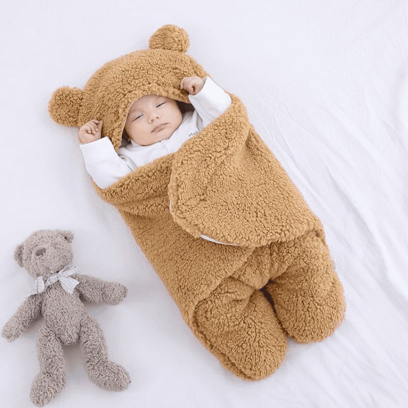 Saco de Dormir para Bebês em Pelúcia com Capuz Ursinho Dorminhoco [0 a 9 meses]
