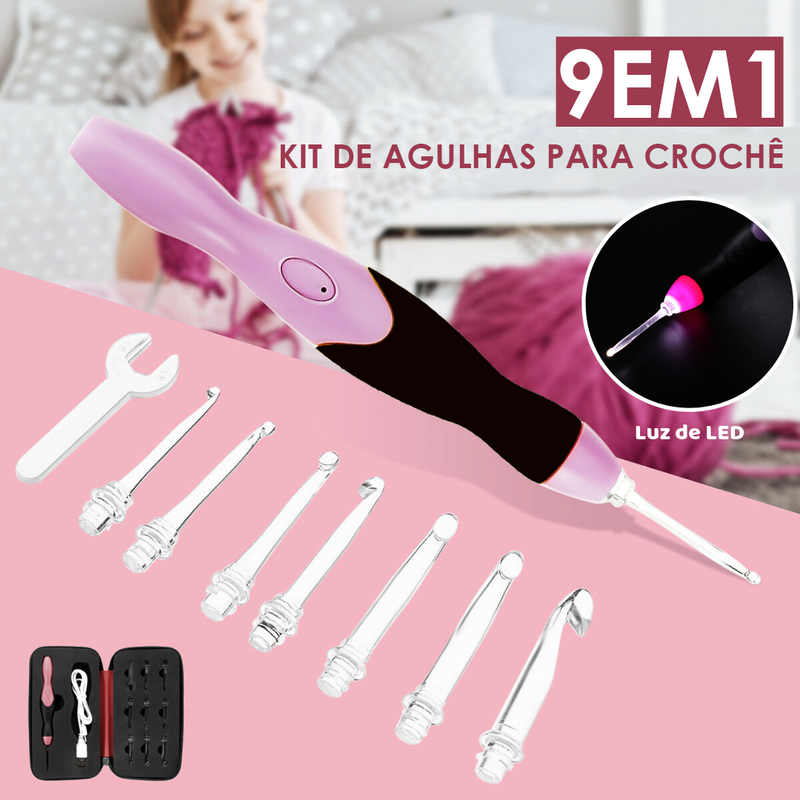 Lighted Crochet - Kit de Agulhas para Crochê (14 peças)