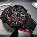 Relógio Masculino Multifuncional Cronógrafo com Pulseira em Silicone MEGIR CRONOGRAPH SPORT