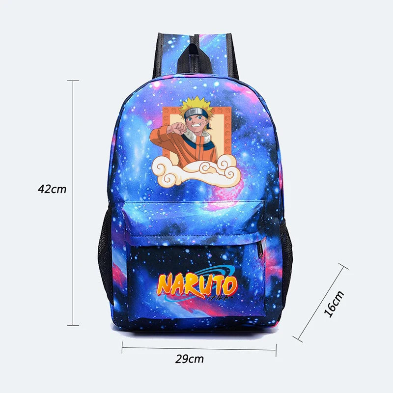 Mochila Com Lancheira e Estojo Escolar Infantil Naruto