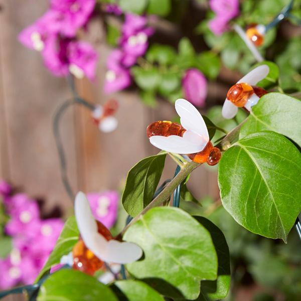 Kit com 20 Luzes de LED em Formato de Abelha à Energia Solar