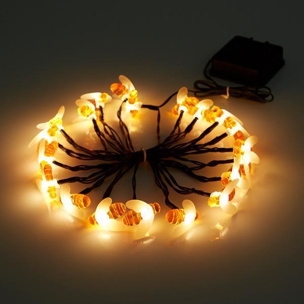 Kit com 20 Luzes de LED em Formato de Abelha à Energia Solar
