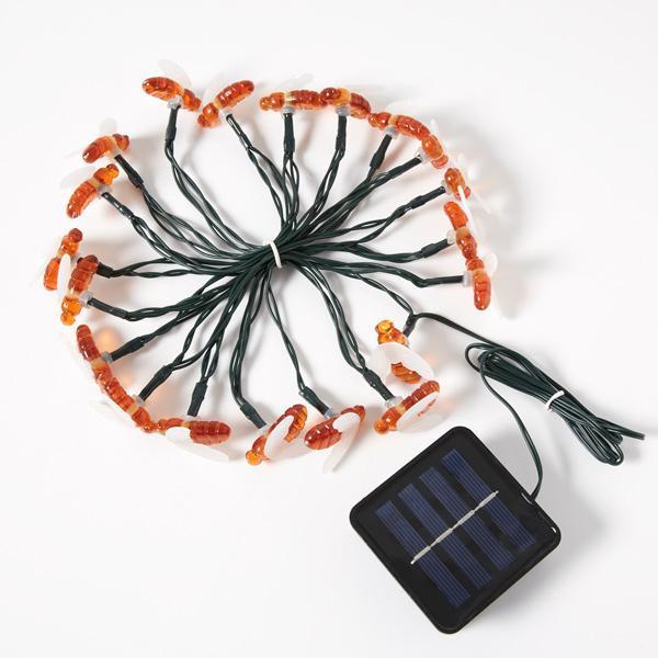 Kit com 20 Luzes de LED em Formato de Abelha à Energia Solar