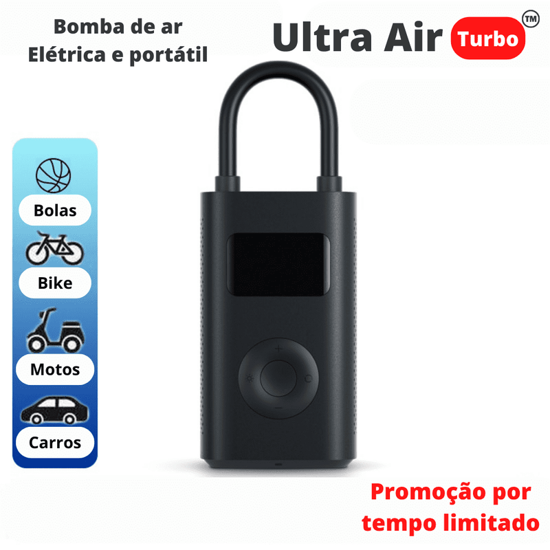 Bomba De Ar Portátil ULTRA AIR - Carro, Moto, Bicicleta, Bola - Inov&tec