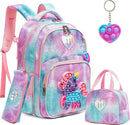Kit 4 em 1 Escolar Infantil Mochila, Estojo e Lancheira + Chaveiro com Pop It