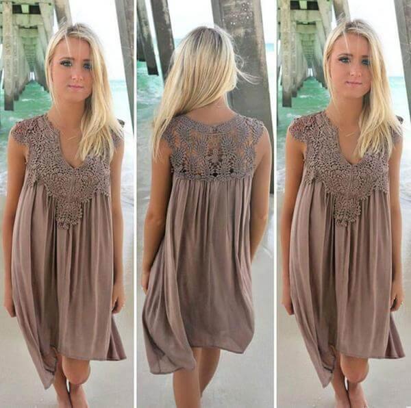 Saida de Praia em Renda - Beachside Elegance