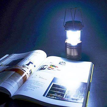 Lanterna para Acampamento Led movido à Energia Solar - Perfeito para Caminhadas, Camping, Emergências!