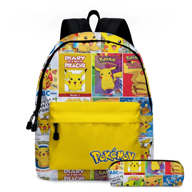 Kit Escolar Infantil 3 em 1 Mochila com Lancheira e Estojo Pokémon