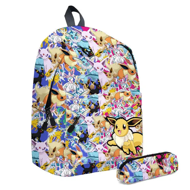 Kit Escolar Infantil 3 em 1 Mochila com Lancheira e Estojo Pokémon